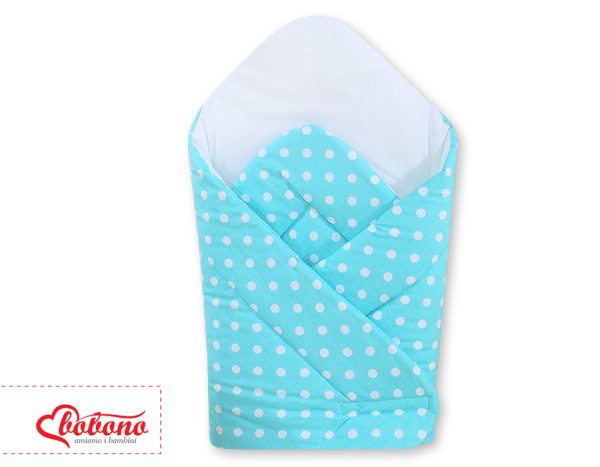 Babynest with stiffening- Hanging Hearts white dots on turquoise - Image 2