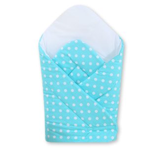 Babynest with stiffening- Hanging Hearts white dots on turquoise