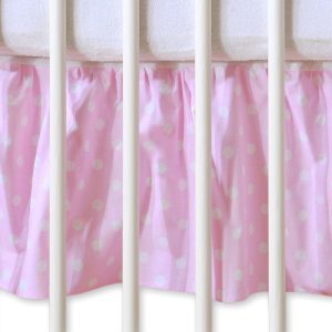 Dust Ruffle-Masking flounce 120x60cm- Hanging Hearts white dots on pink