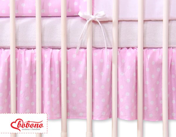 Dust Ruffle-Masking flounce 140x70cm- Hanging Hearts white dots on pink - Image 4