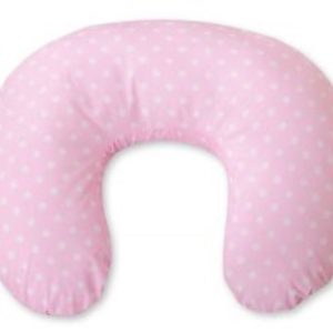 Feeding pillow- Hanging hearts white dots on pink