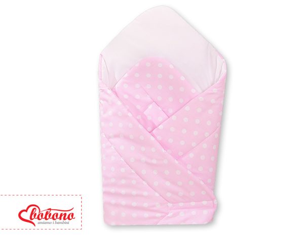Babynest with stiffening- Hanging Hearts white dots on pink - Image 2