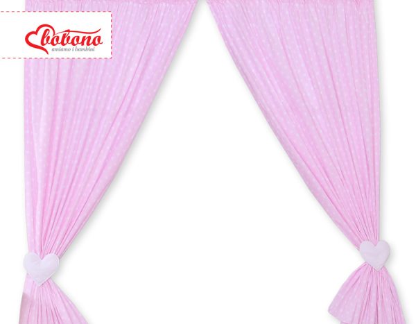 Curtains for baby room- Hanging Hearts white dots on pink - Image 4