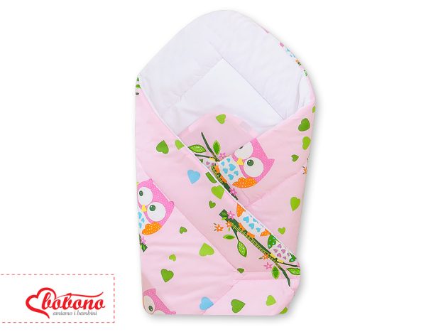 Baby nest with stiffenig- Basic pink owls - Image 2