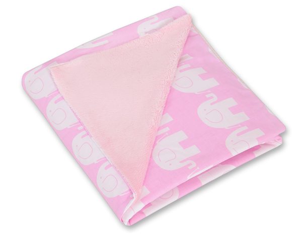 Big double-sided car seat blanket- Elephants pink - Image 2