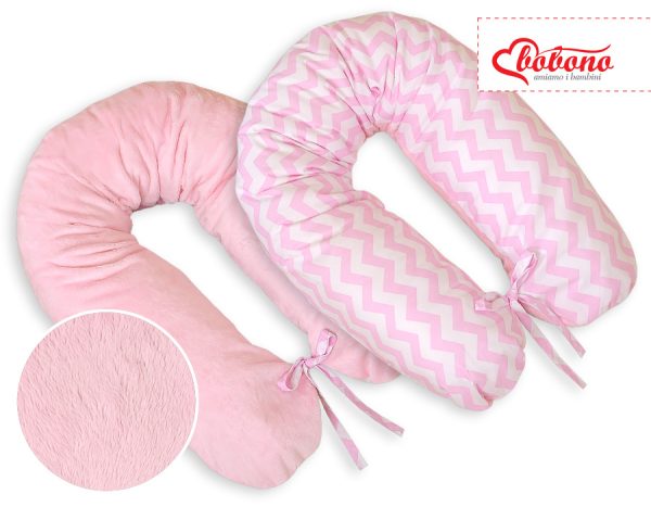 Pregnancy pillow- double-sided-Simple chevron pink - Image 2