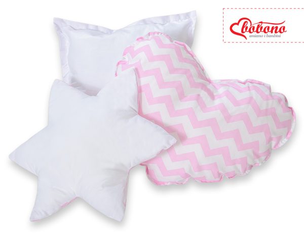 3pcs pillow set - Chevron pink - Image 2