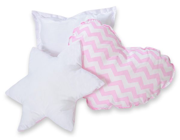 3pcs pillow set - Chevron pink - Image 3
