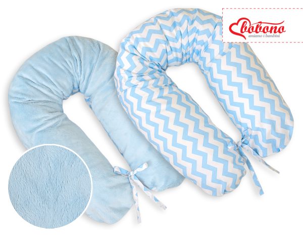 Pregnancy pillow- double-sided-Simple chevron blue - Image 2