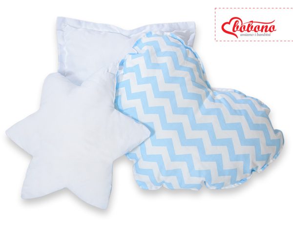 3pcs pillow set -  Chevron blue - Image 2