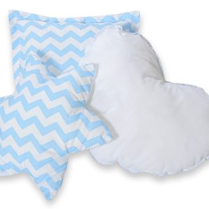 3pcs pillow set -  Chevron blue