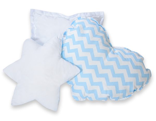 3pcs pillow set -  Chevron blue - Image 3