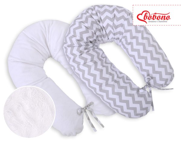 Pregnancy pillow- double-sided-Simple chevron grey - Image 2