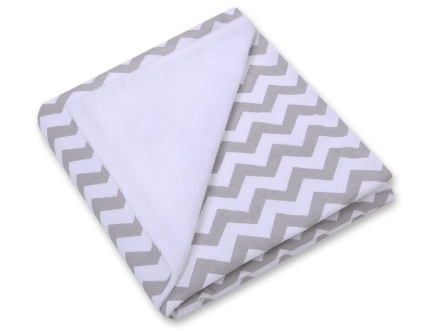 Big double-sided car seat blanket for babies - Chevron grey - Image 2