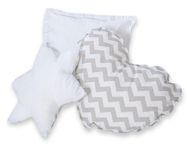 3pcs pillow set - Chevron grey - Image 3
