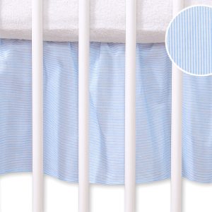 Dust Ruffle-Masking flounce 120x60cm- Hanging Hearts blue strips