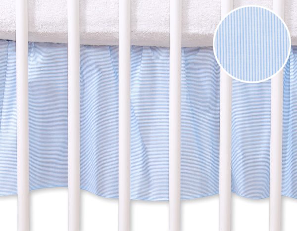 Dust Ruffle-Masking flounce 140x70cm- Hanging Hearts blue strips