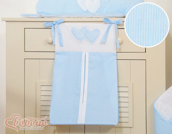 Diaper bag- Hanging Hearts blue strips - Image 3