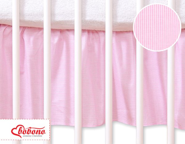 Dust Ruffle-Masking flounce 120x60cm- Hanging Hearts pink strips - Image 2
