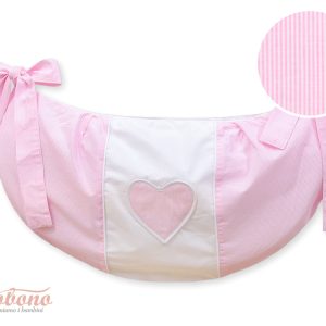 Toys bag- Hanging Hearts pink strips