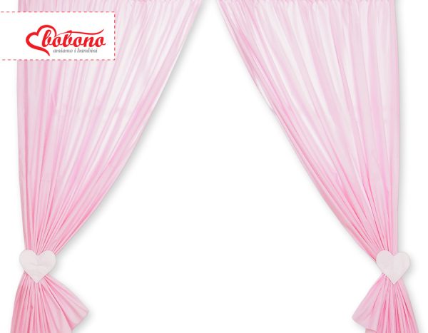 Curtains for baby room- Hanging Hearts pink strips - Image 2