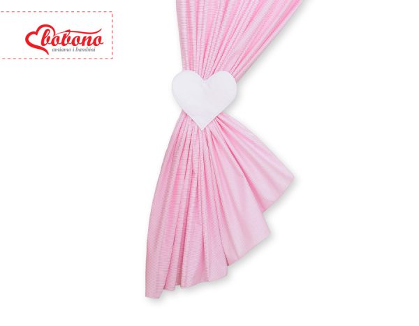 Curtains for baby room- Hanging Hearts pink strips - Image 3