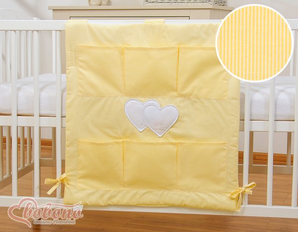 Cot tidy- Hanging Hearts yellow strips - Image 4
