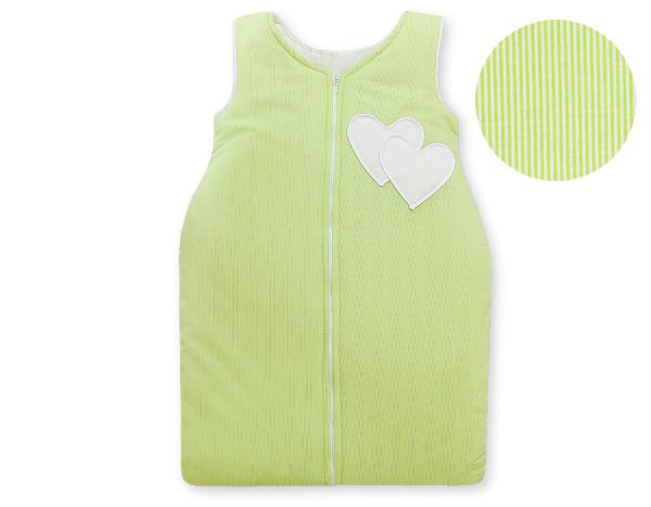 Sleeping bag- Hanging hearts green strips