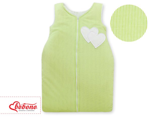 Sleeping bag- Hanging hearts green strips - Image 2
