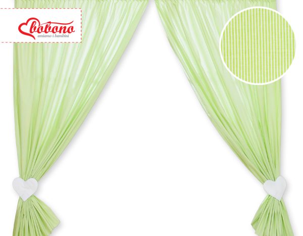 Curtains for baby room- Hanging Hearts green strips - Image 8