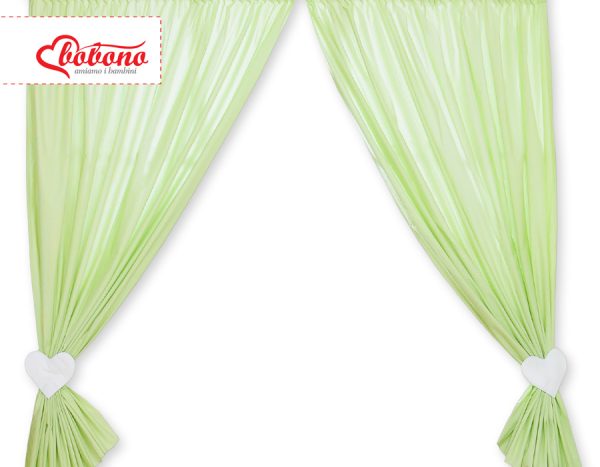 Curtains for baby room- Hanging Hearts green strips - Image 2
