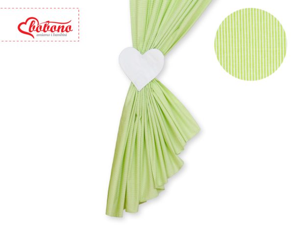 Curtains for baby room- Hanging Hearts green strips - Image 4