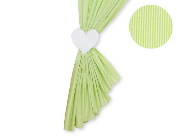 Curtains for baby room- Hanging Hearts green strips - Image 7