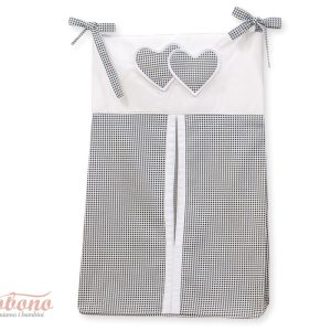 Diaper bag- Hanging Hearts black checkered