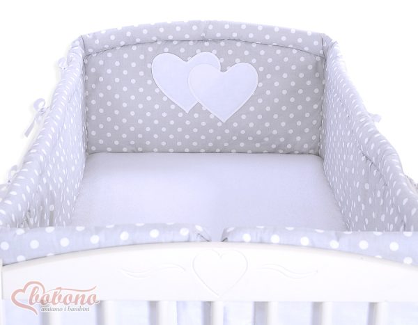 Universal bumper XXL- Hanging Hearts white dots on grey - Image 2
