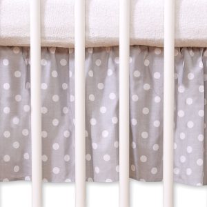 Dust Ruffle-Masking flounce 120x60cm- Hanging Hearts white dots on grey