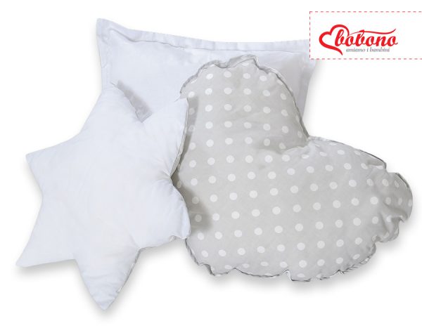 3pcs pillow set - white dots on grey - Image 2