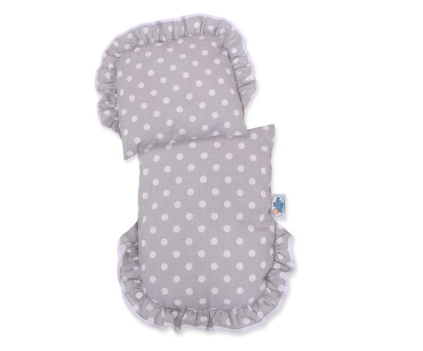 Wicker doll pushchair grey with grey bedding and soft padding - Image 3