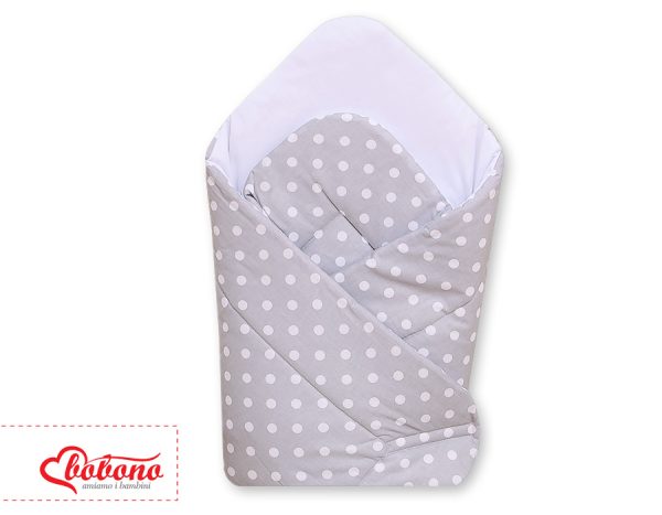 Babynest with stiffening- Hanging Hearts white dots on grey - Image 2