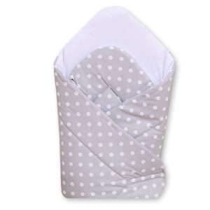 Babynest with stiffening- Hanging Hearts white dots on grey