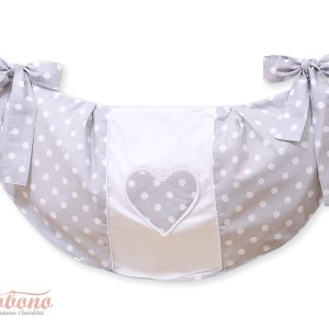 Toys bag- Hanging Hearts dots on grey