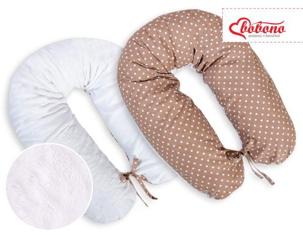 Pregnancy pillow- double-sided- White dots on brown - Image 2