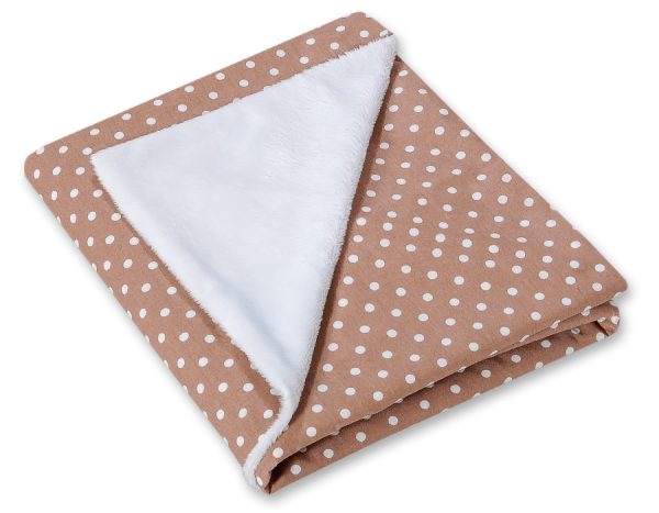 Big double-sided car seat blanket for babies - White dots on brown - Image 2