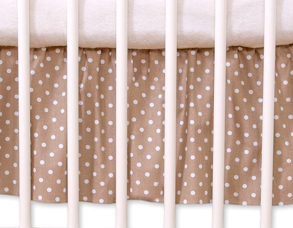 Dust Ruffle-Masking flounce 120x60cm- Hanging Hearts white dots on brown
