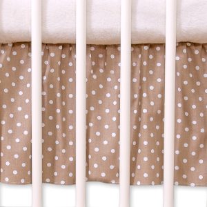 Dust Ruffle-Masking flounce 140x70cm- Hanging Hearts white dots on brown