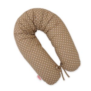 Multifunctional pregnancy pillow Longer - White polka dots on brown