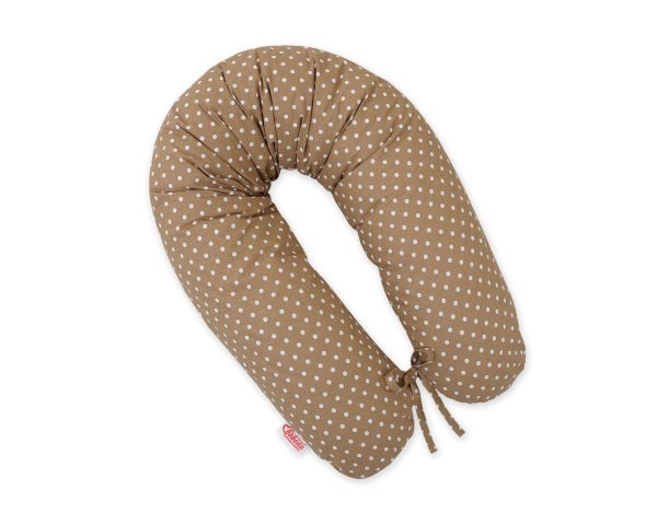 Multifunctional pregnancy pillow Longer - White polka dots on brown