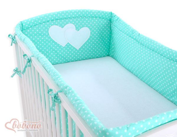 Universal bumper XXL- Hanging Hearts white dots on mint