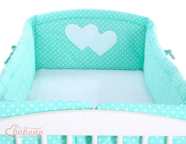 Universal bumper XXL- Hanging Hearts white dots on mint - Image 2