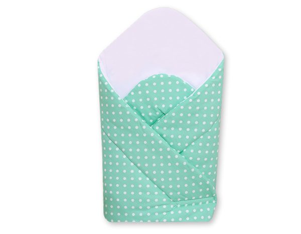 Babynest with stiffening- white dots on mint